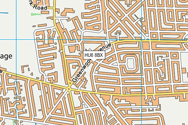 HU6 8BX map - OS VectorMap District (Ordnance Survey) HU6 8BX map - OS VectorMap District (Ordnance Survey)