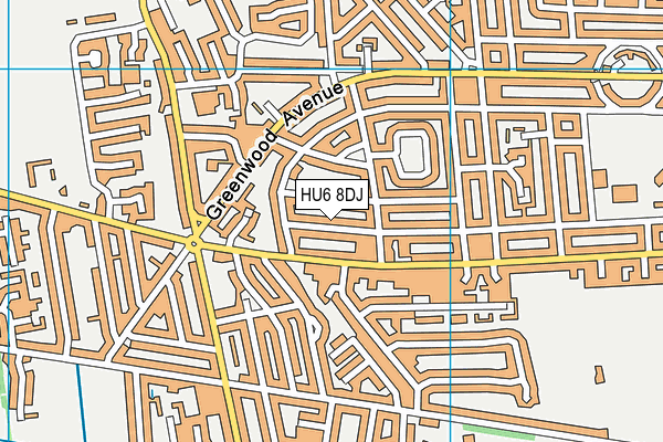 HU6 8DJ map - OS VectorMap District (Ordnance Survey) HU6 8DJ map - OS VectorMap District (Ordnance Survey)