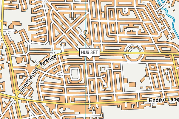 HU6 8ET map - OS VectorMap District (Ordnance Survey) HU6 8ET map - OS VectorMap District (Ordnance Survey)
