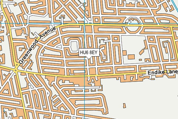 HU6 8EY map - OS VectorMap District (Ordnance Survey) HU6 8EY map - OS VectorMap District (Ordnance Survey)