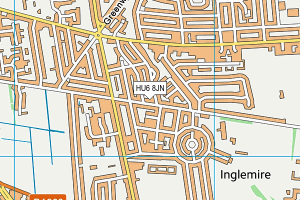HU6 8JN map - OS VectorMap District (Ordnance Survey) HU6 8JN map - OS VectorMap District (Ordnance Survey)