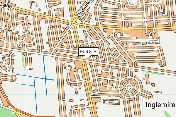 HU6 8JP map - OS VectorMap District (Ordnance Survey) HU6 8JP map - OS VectorMap District (Ordnance Survey)