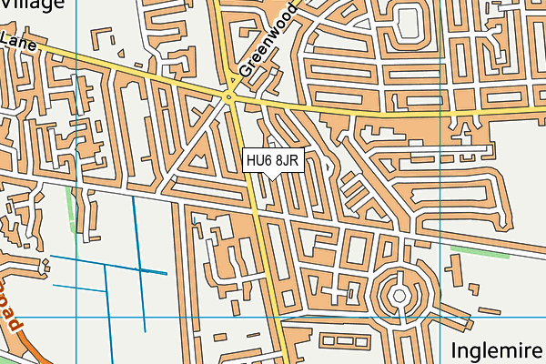HU6 8JR map - OS VectorMap District (Ordnance Survey) HU6 8JR map - OS VectorMap District (Ordnance Survey)