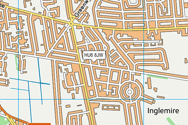 HU6 8JW map - OS VectorMap District (Ordnance Survey) HU6 8JW map - OS VectorMap District (Ordnance Survey)
