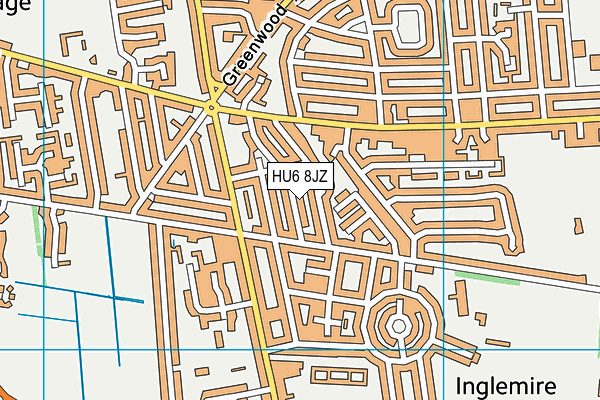 HU6 8JZ map - OS VectorMap District (Ordnance Survey) HU6 8JZ map - OS VectorMap District (Ordnance Survey)