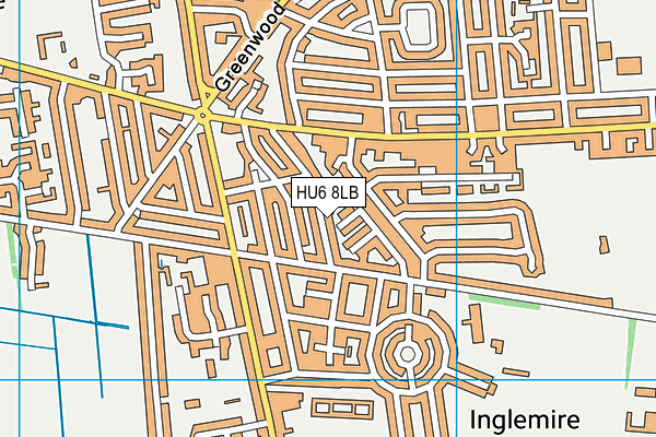 HU6 8LB map - OS VectorMap District (Ordnance Survey) HU6 8LB map - OS VectorMap District (Ordnance Survey)