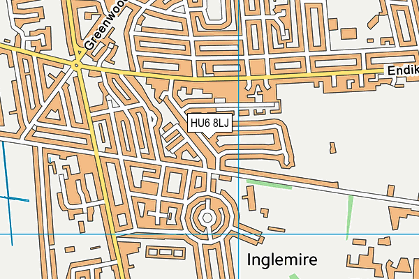 HU6 8LJ map - OS VectorMap District (Ordnance Survey)