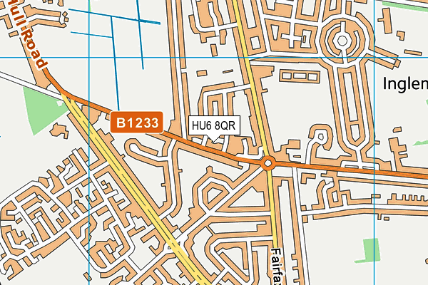 HU6 8QR map - OS VectorMap District (Ordnance Survey) HU6 8QR map - OS VectorMap District (Ordnance Survey)