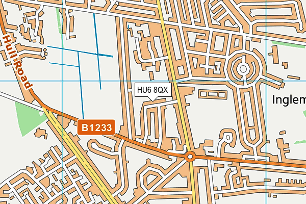 HU6 8QX map - OS VectorMap District (Ordnance Survey) HU6 8QX map - OS VectorMap District (Ordnance Survey)