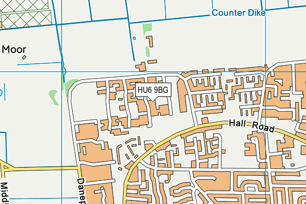 HU6 9BG map - OS VectorMap District (Ordnance Survey) HU6 9BG map - OS VectorMap District (Ordnance Survey)