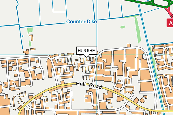 HU6 9HE map - OS VectorMap District (Ordnance Survey) HU6 9HE map - OS VectorMap District (Ordnance Survey)