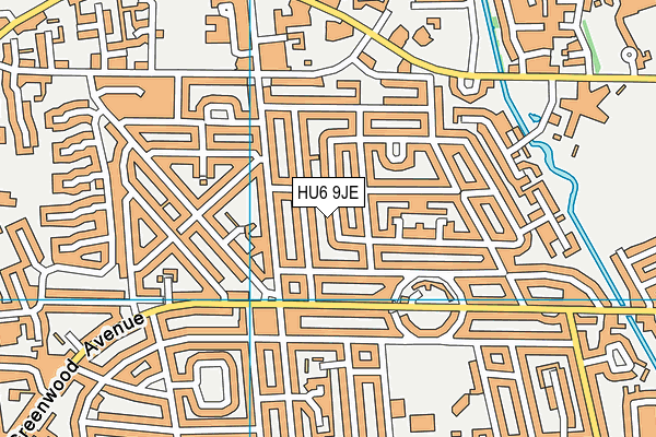 HU6 9JE map - OS VectorMap District (Ordnance Survey) HU6 9JE map - OS VectorMap District (Ordnance Survey)