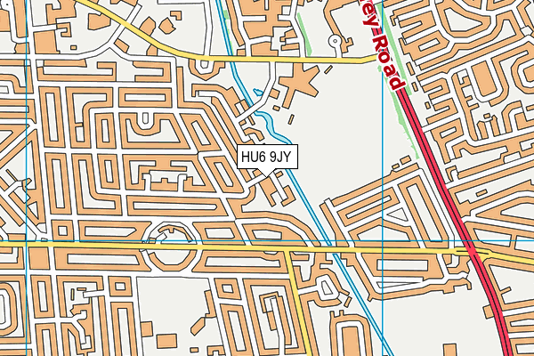 HU6 9JY map - OS VectorMap District (Ordnance Survey) HU6 9JY map - OS VectorMap District (Ordnance Survey)