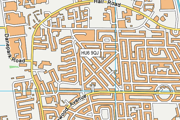 HU6 9QJ map - OS VectorMap District (Ordnance Survey) HU6 9QJ map - OS VectorMap District (Ordnance Survey)