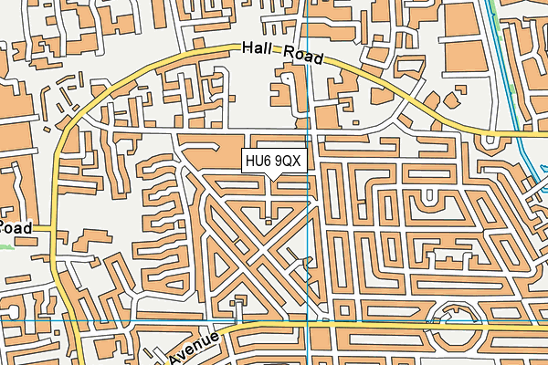 HU6 9QX map - OS VectorMap District (Ordnance Survey) HU6 9QX map - OS VectorMap District (Ordnance Survey)
