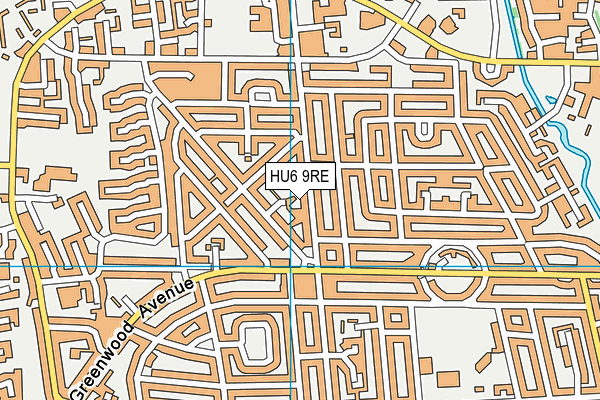 HU6 9RE map - OS VectorMap District (Ordnance Survey) HU6 9RE map - OS VectorMap District (Ordnance Survey)