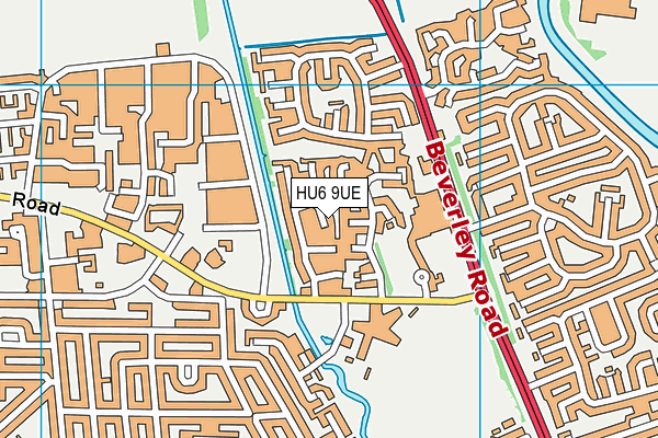HU6 9UE map - OS VectorMap District (Ordnance Survey) HU6 9UE map - OS VectorMap District (Ordnance Survey)