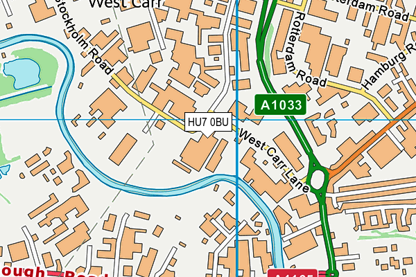 HU7 0BU map - OS VectorMap District (Ordnance Survey)