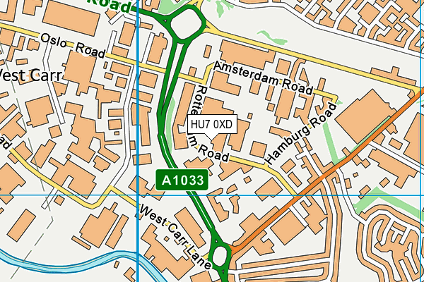 HU7 0XD map - OS VectorMap District (Ordnance Survey)