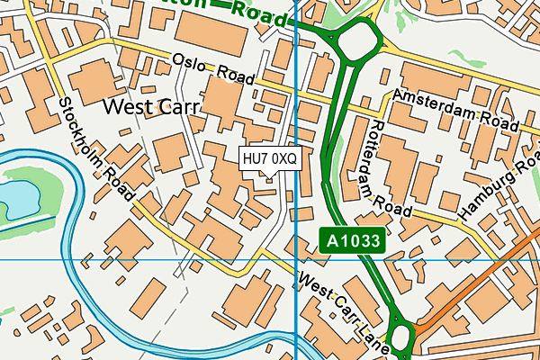 HU7 0XQ map - OS VectorMap District (Ordnance Survey)