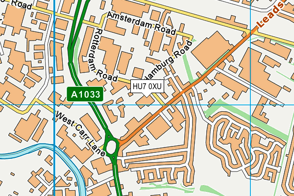 HU7 0XU map - OS VectorMap District (Ordnance Survey)