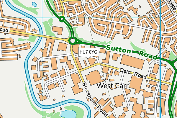 HU7 0YG map - OS VectorMap District (Ordnance Survey)