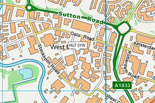 HU7 0YW map - OS VectorMap District (Ordnance Survey) HU7 0YW map - OS VectorMap District (Ordnance Survey)