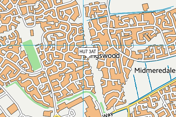 HU7 3AT map - OS VectorMap District (Ordnance Survey)