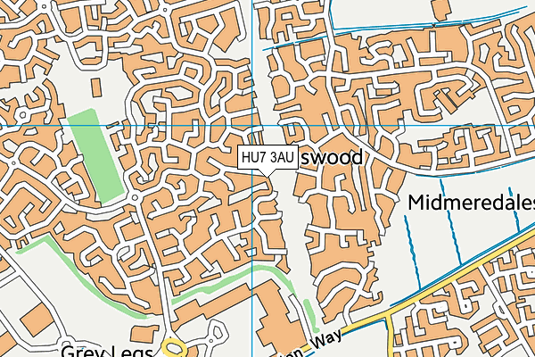 HU7 3AU map - OS VectorMap District (Ordnance Survey)
