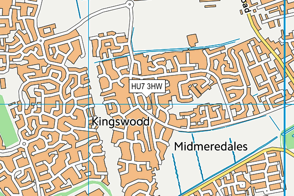 HU7 3HW map - OS VectorMap District (Ordnance Survey)