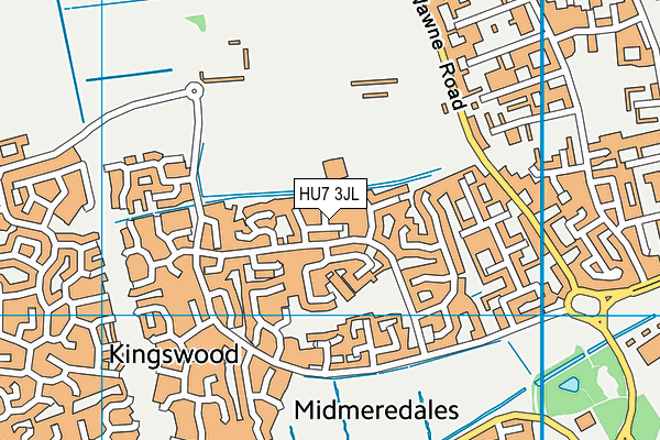 HU7 3JL map - OS VectorMap District (Ordnance Survey)