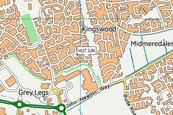HU7 3JN map - OS VectorMap District (Ordnance Survey)