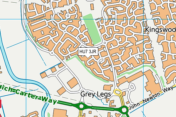 HU7 3JR map - OS VectorMap District (Ordnance Survey)
