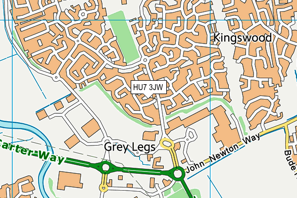 HU7 3JW map - OS VectorMap District (Ordnance Survey)