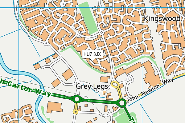 HU7 3JX map - OS VectorMap District (Ordnance Survey)