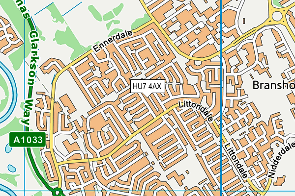 HU7 4AX map - OS VectorMap District (Ordnance Survey) HU7 4AX map - OS VectorMap District (Ordnance Survey)