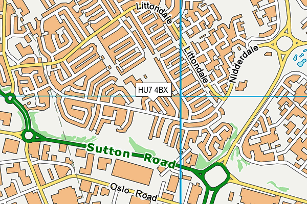 HU7 4BX map - OS VectorMap District (Ordnance Survey) HU7 4BX map - OS VectorMap District (Ordnance Survey)