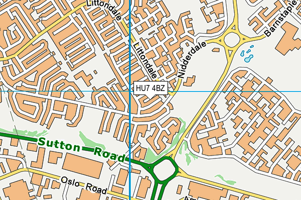 HU7 4BZ map - OS VectorMap District (Ordnance Survey) HU7 4BZ map - OS VectorMap District (Ordnance Survey)