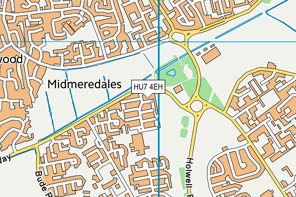 HU7 4EH map - OS VectorMap District (Ordnance Survey)