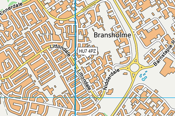HU7 4PZ map - OS VectorMap District (Ordnance Survey) HU7 4PZ map - OS VectorMap District (Ordnance Survey)