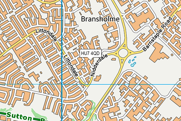 HU7 4QD map - OS VectorMap District (Ordnance Survey)