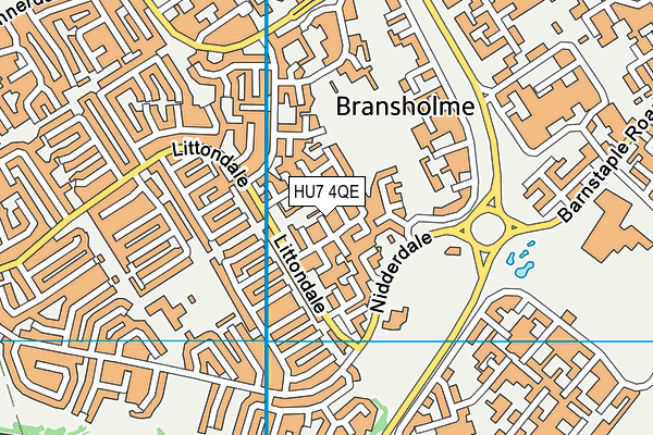 HU7 4QE map - OS VectorMap District (Ordnance Survey)