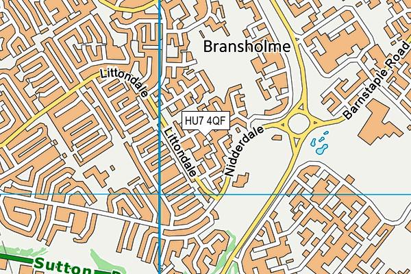 HU7 4QF map - OS VectorMap District (Ordnance Survey)
