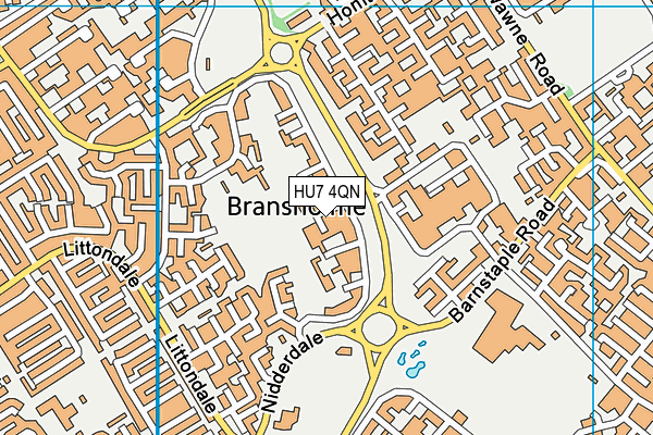 HU7 4QN map - OS VectorMap District (Ordnance Survey)