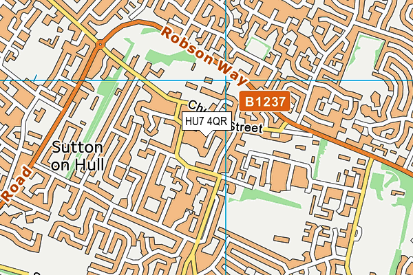 HU7 4QR map - OS VectorMap District (Ordnance Survey)