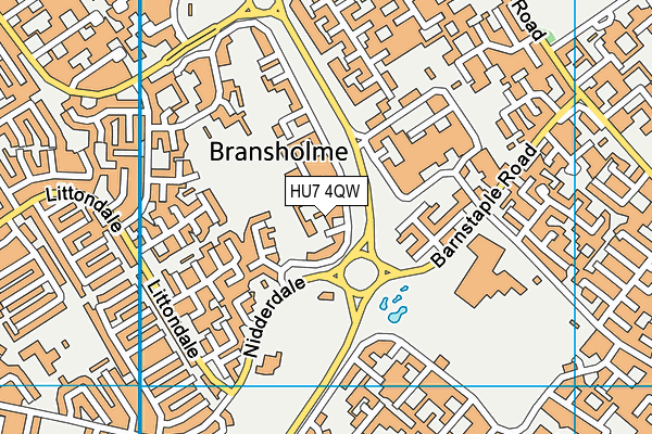 HU7 4QW map - OS VectorMap District (Ordnance Survey)