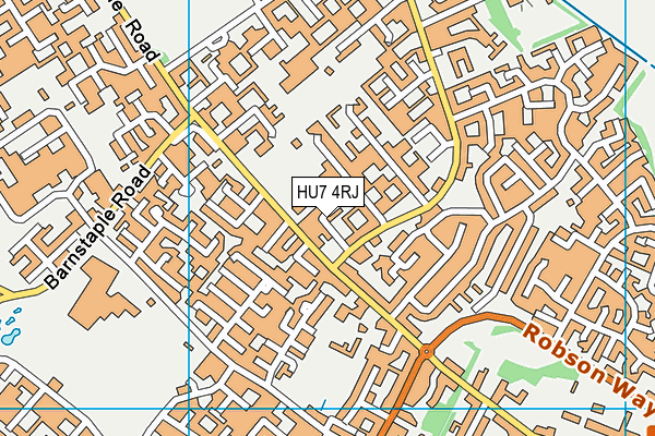 HU7 4RJ map - OS VectorMap District (Ordnance Survey) HU7 4RJ map - OS VectorMap District (Ordnance Survey)