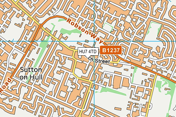 HU7 4TD map - OS VectorMap District (Ordnance Survey)