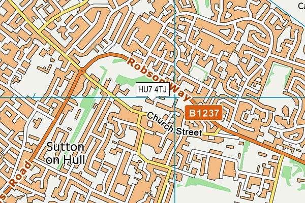 HU7 4TJ map - OS VectorMap District (Ordnance Survey)