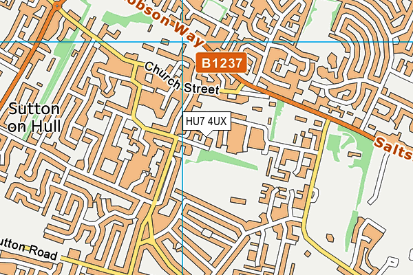 HU7 4UX map - OS VectorMap District (Ordnance Survey)